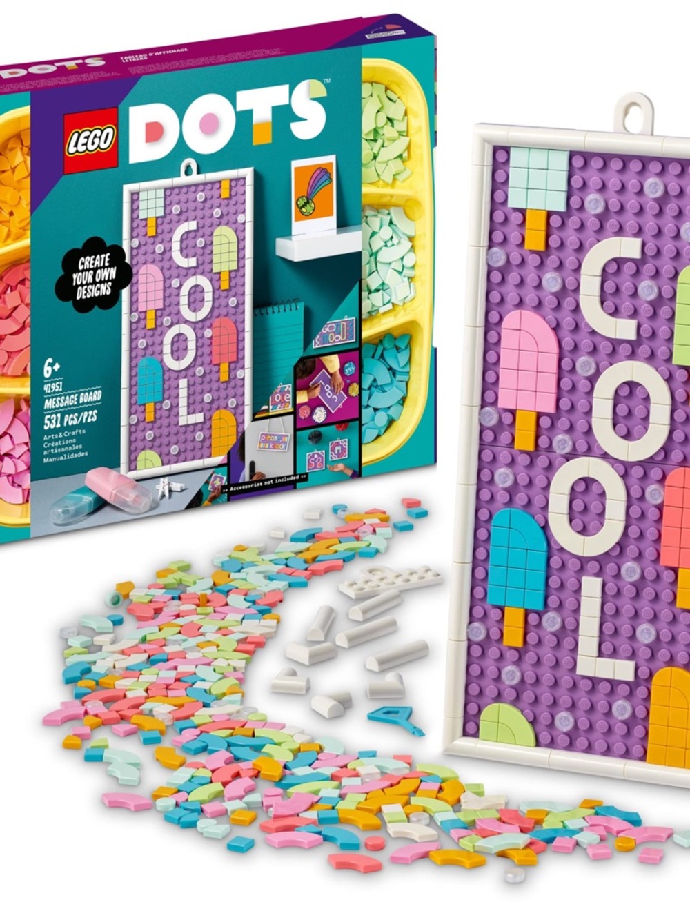 Lego DOTS Purple Mosaic Message Board with Multicolor Tiles